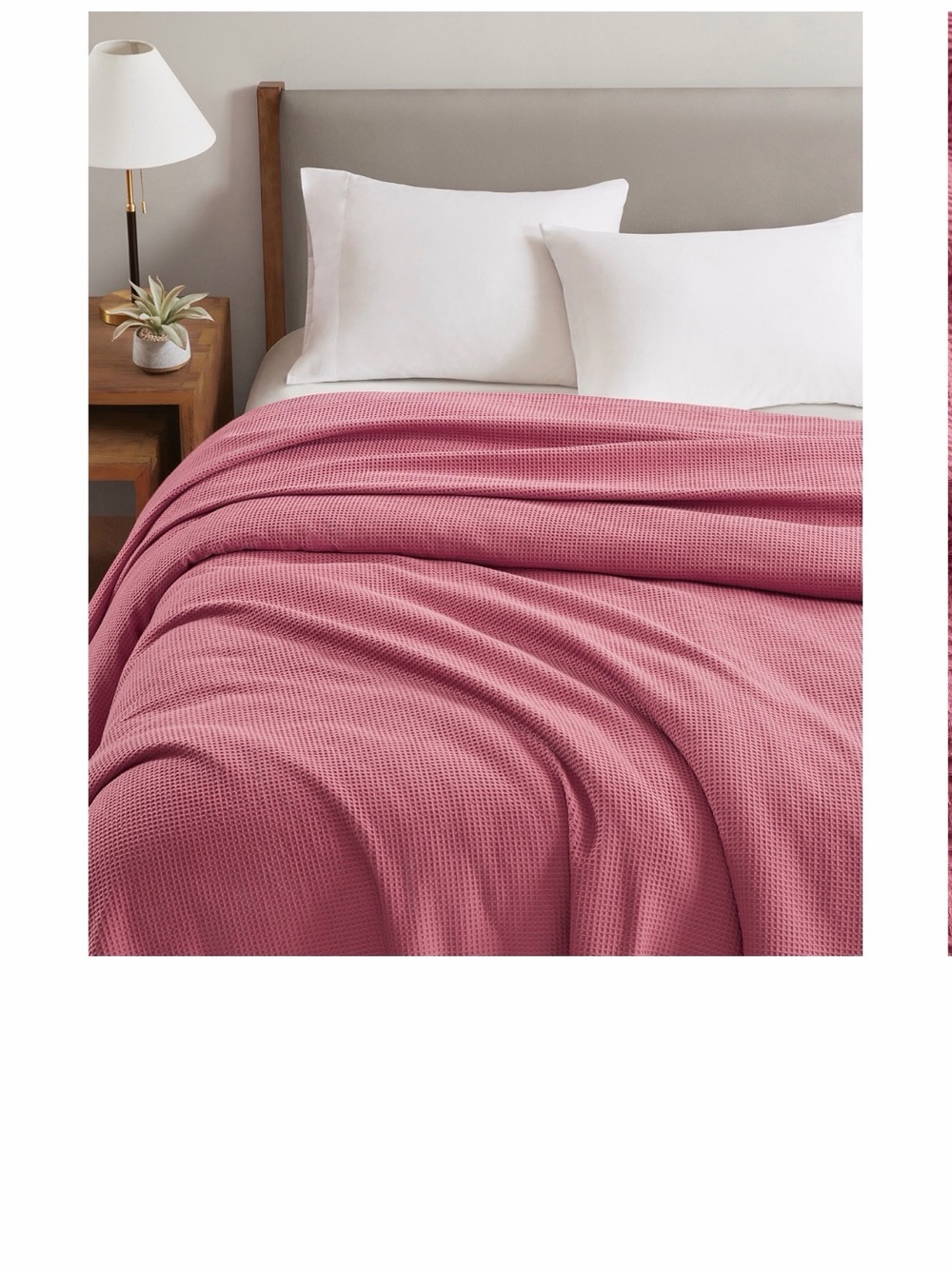 Waffle Knit Bed Blanket - Dusty Rose (NWT) Queen sized